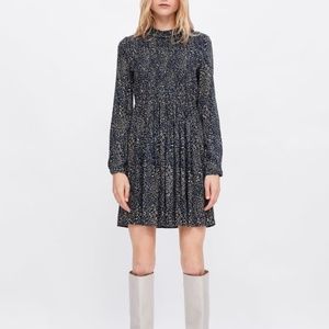 NWT! Zara Navy and Tan Dress